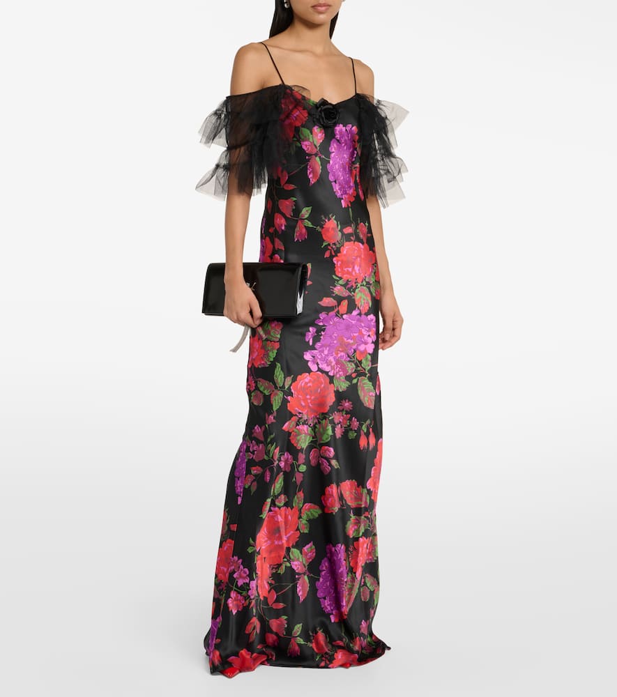 Tiered silk tulle gown