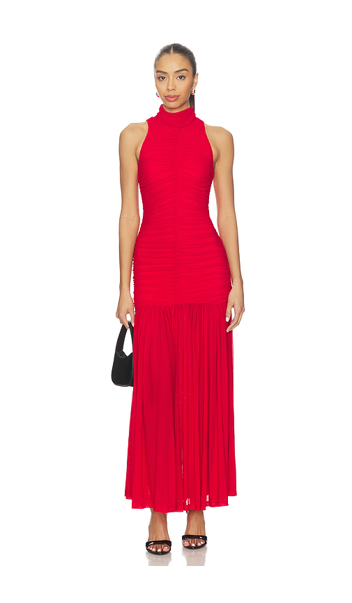 Bardot Orlana Mesh Maxi Dress in Red. 8. Also
