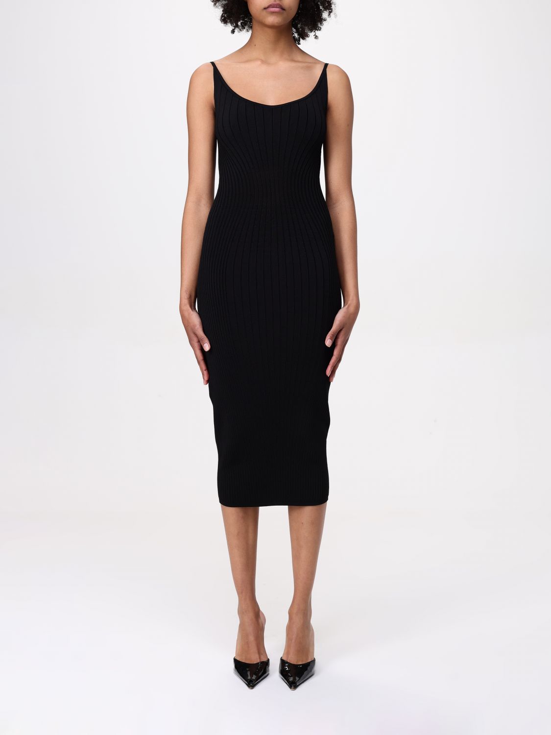 Knitted midi dress - Black