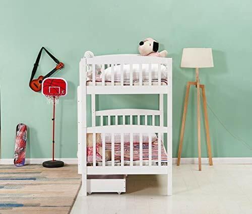 Bunk Bed Kids White 3ft with Mattress Single Pine Wooden Children Bedroom Furniture