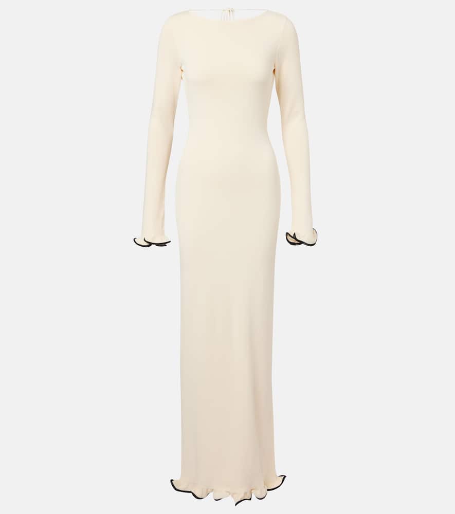 Knitted ruffled maxi dress