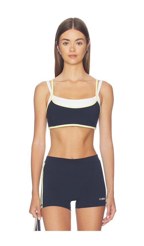 FORM Contrast Layered Sports Bra in Navy. - M also in