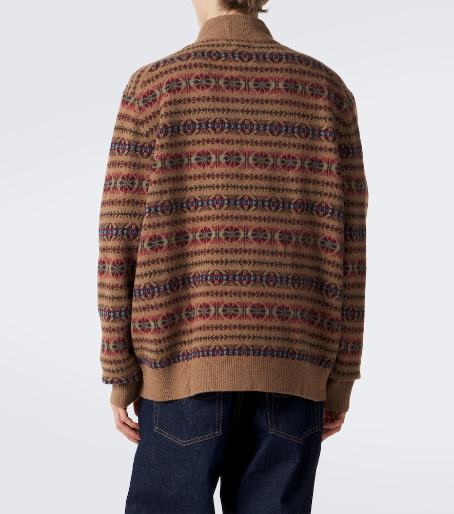 Fair Isle wool half-zip sweater