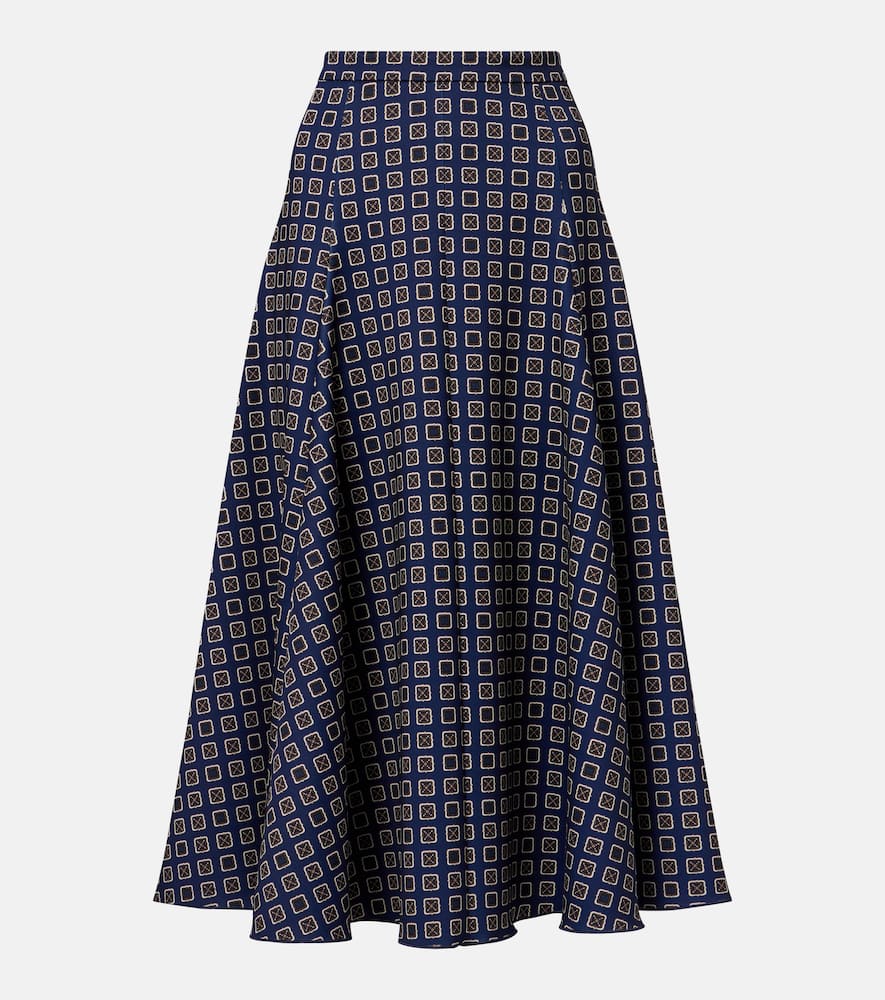 Benda printed jersey midi skirt