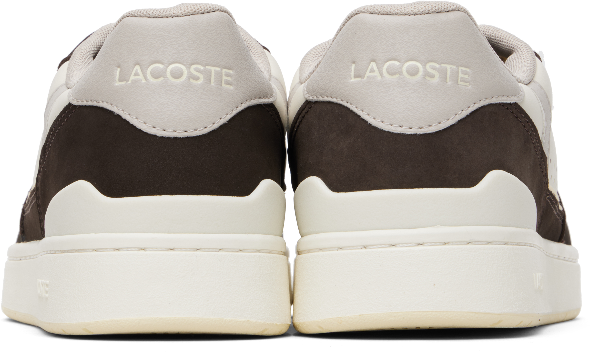 Brown & Gray T-Clip Set Leather Sneakers