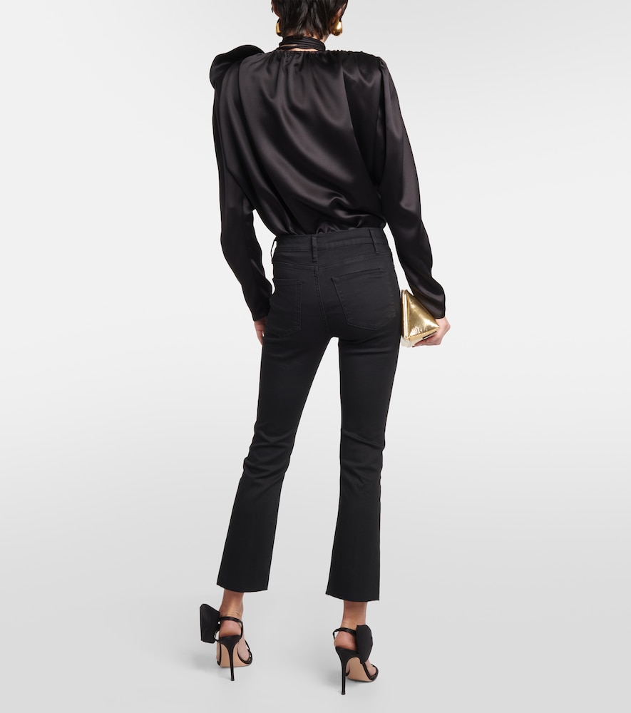 High-rise cropped flared jeans