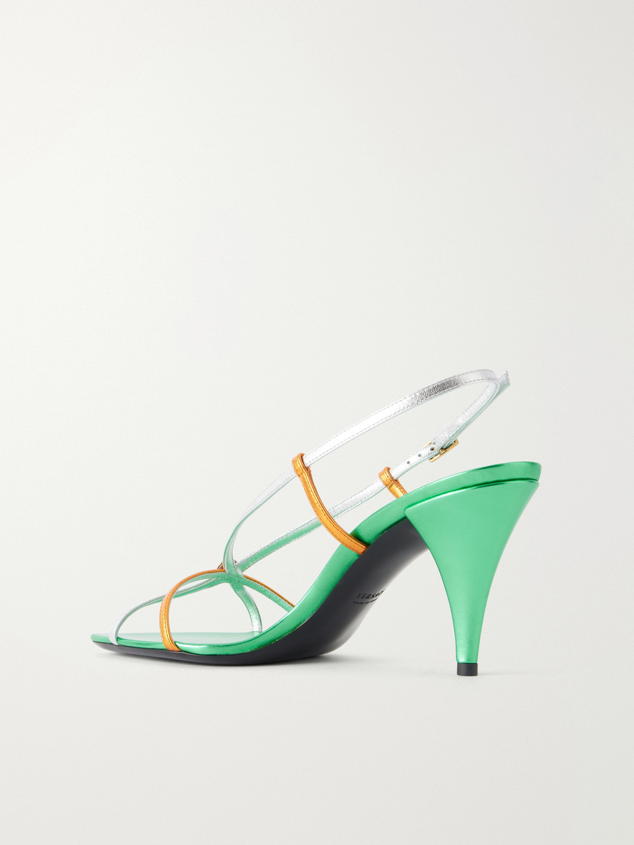 80 Metallic-leather Sandals - Green