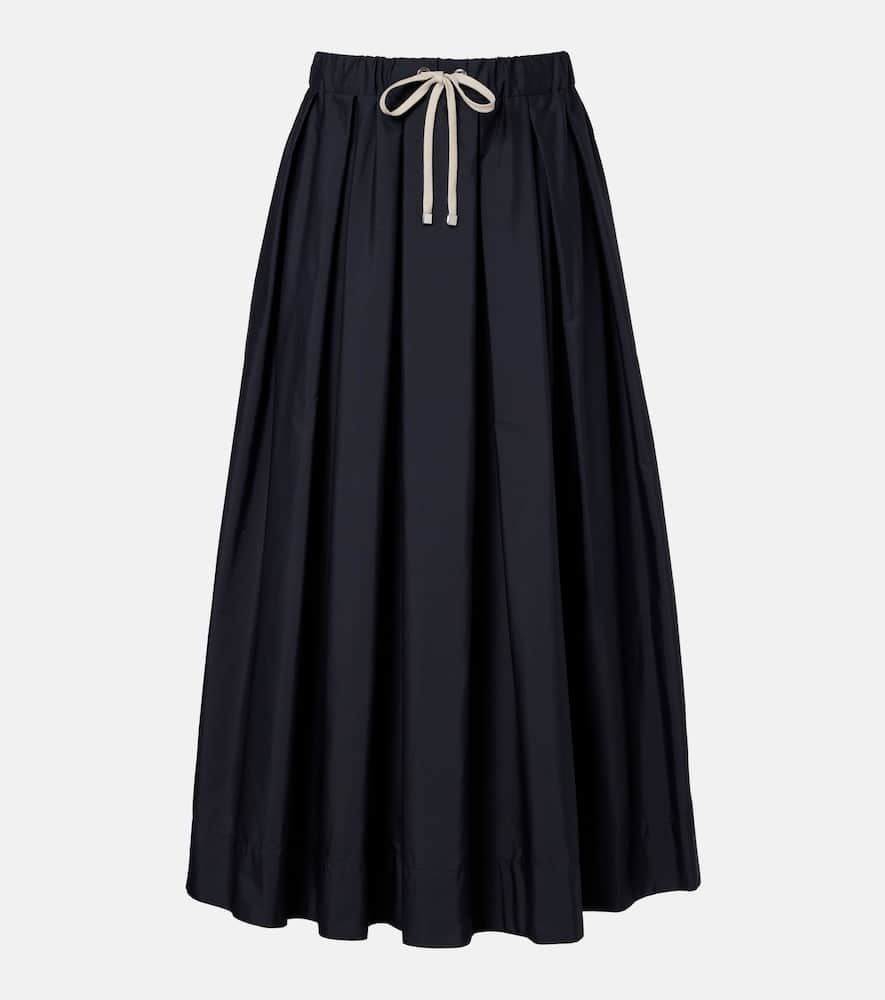 Pineta pleated cotton midi skirt