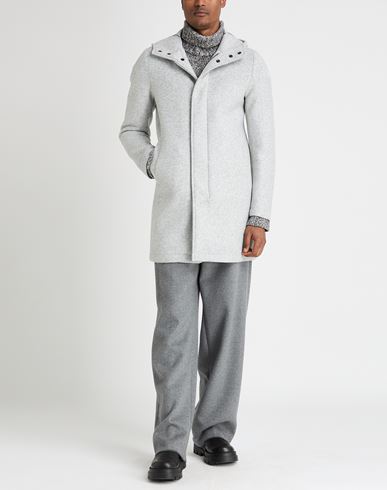 Man Coat Light grey Size 40 Polyester, Acrylic, Virgin Wool, Elastane