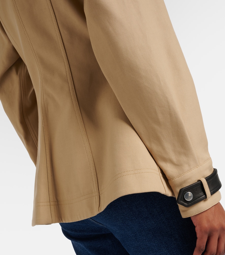 Talla leather-trimmed cotton blouson jacket