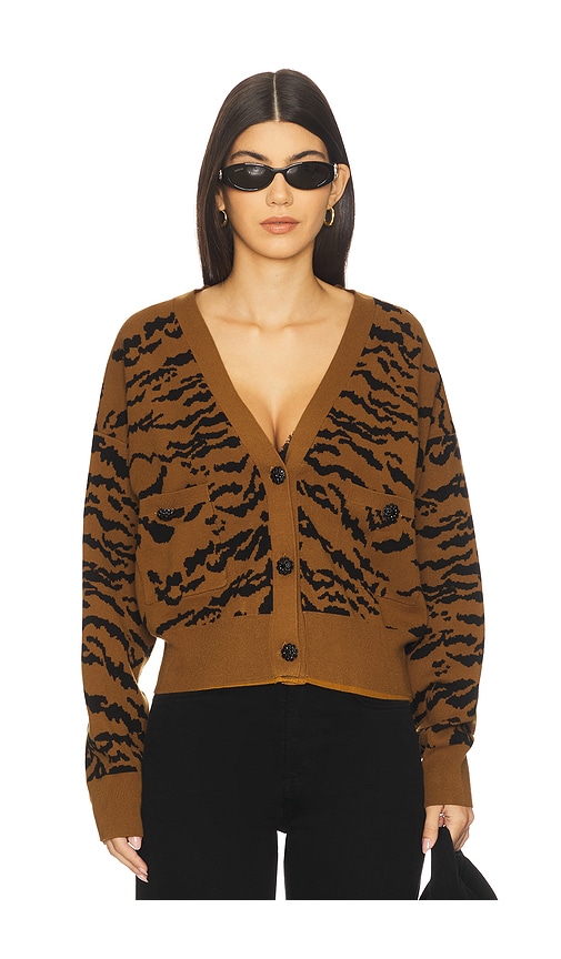 Essentiel Antwerp Icali Zebra Cardigan in Brown. - XS also in L, M