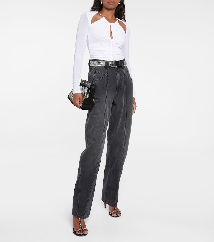 Levona cutout ruched jersey top