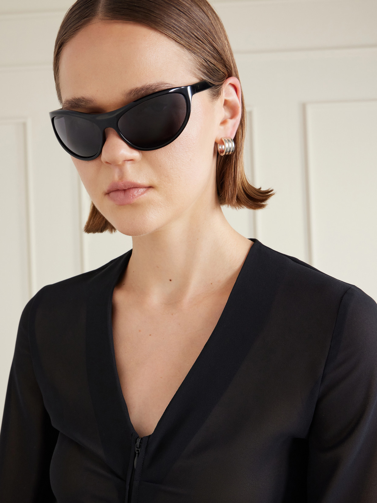 The Lex D-frame Acetate Sunglasses - Black