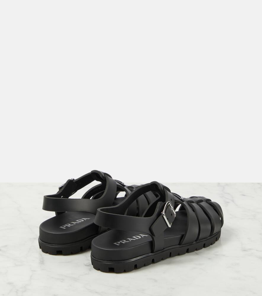 Prada Logo fisherman sandals