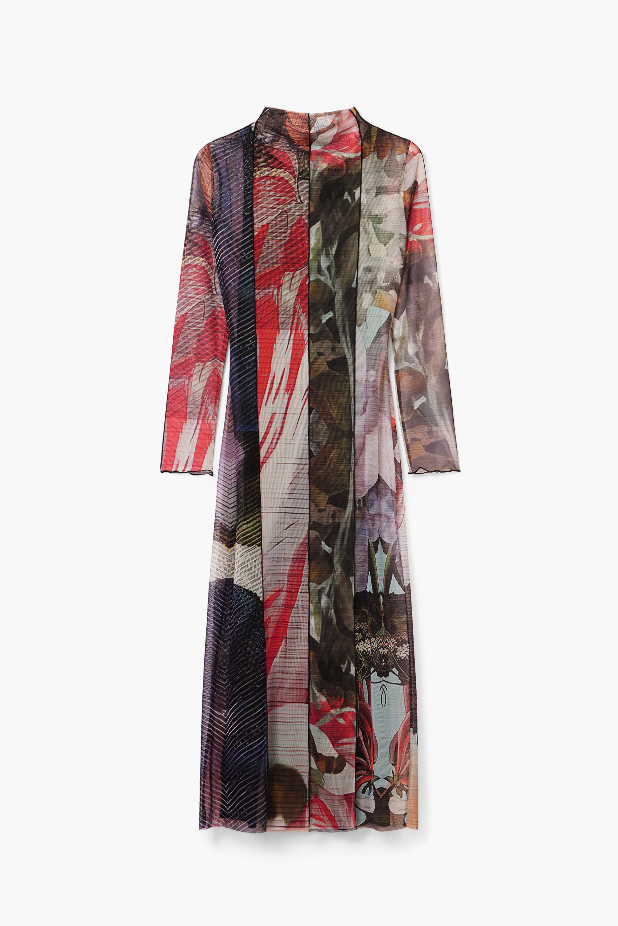 Printed tulle midi dre