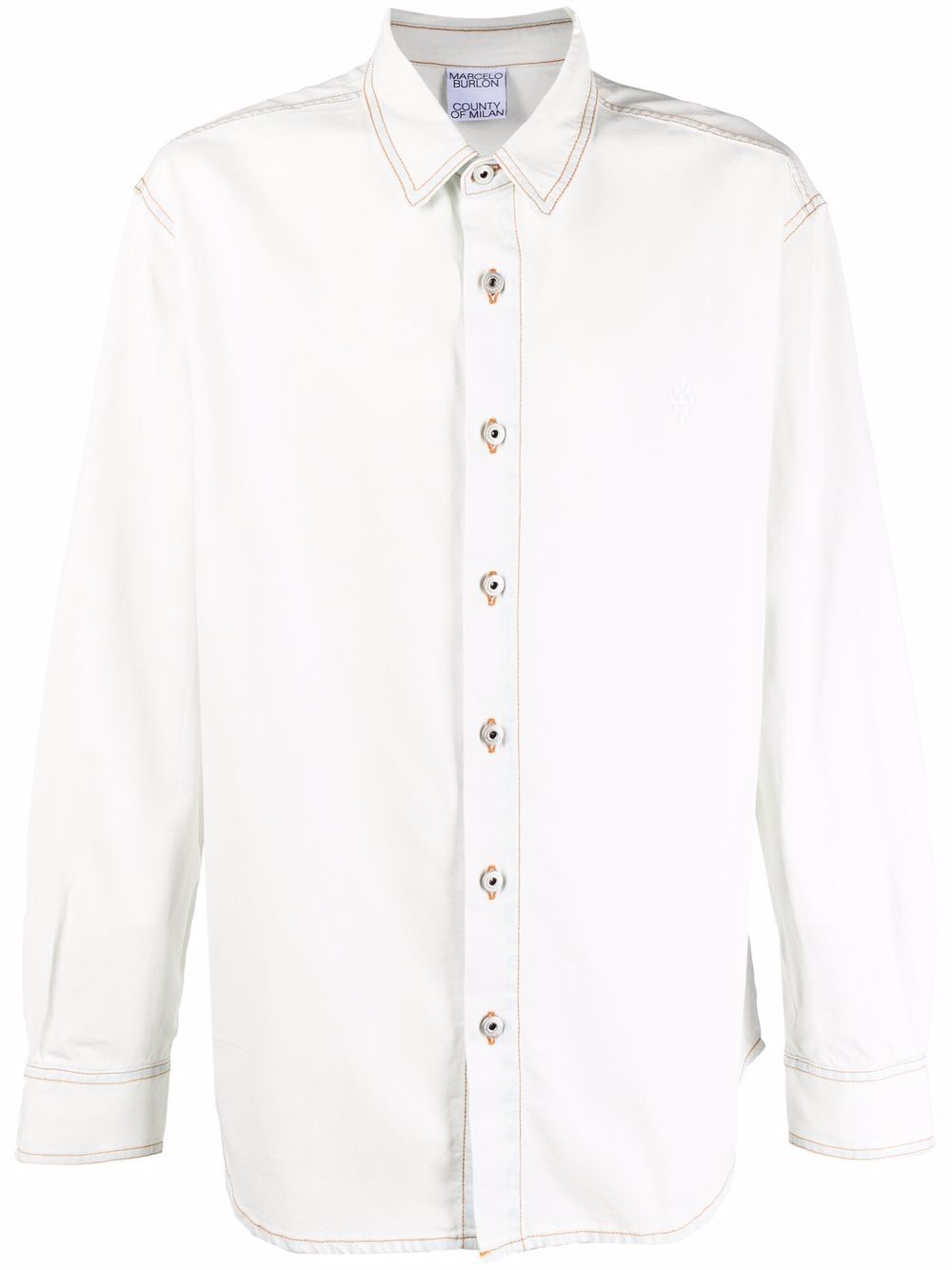 Cross Wolf long-sleeve shirt - White