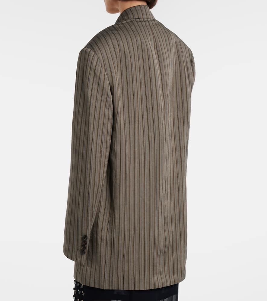 Striped double-breasted oversized blazer
