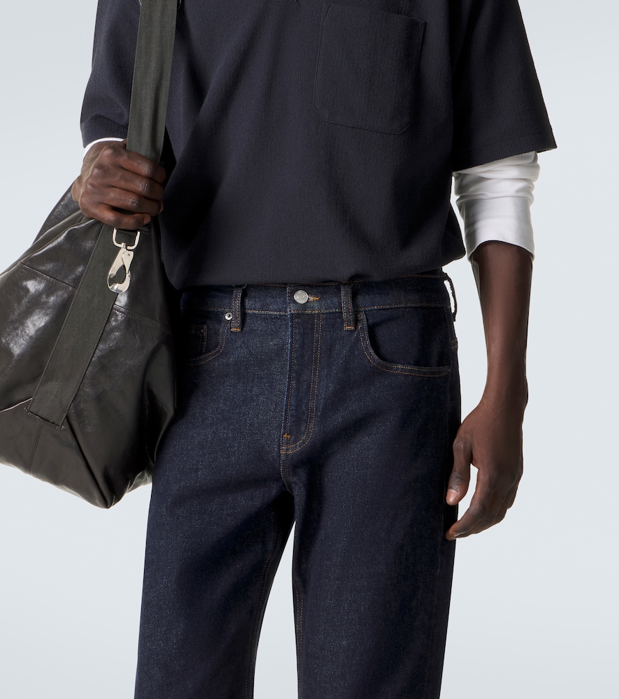 Mid-rise straight jeans