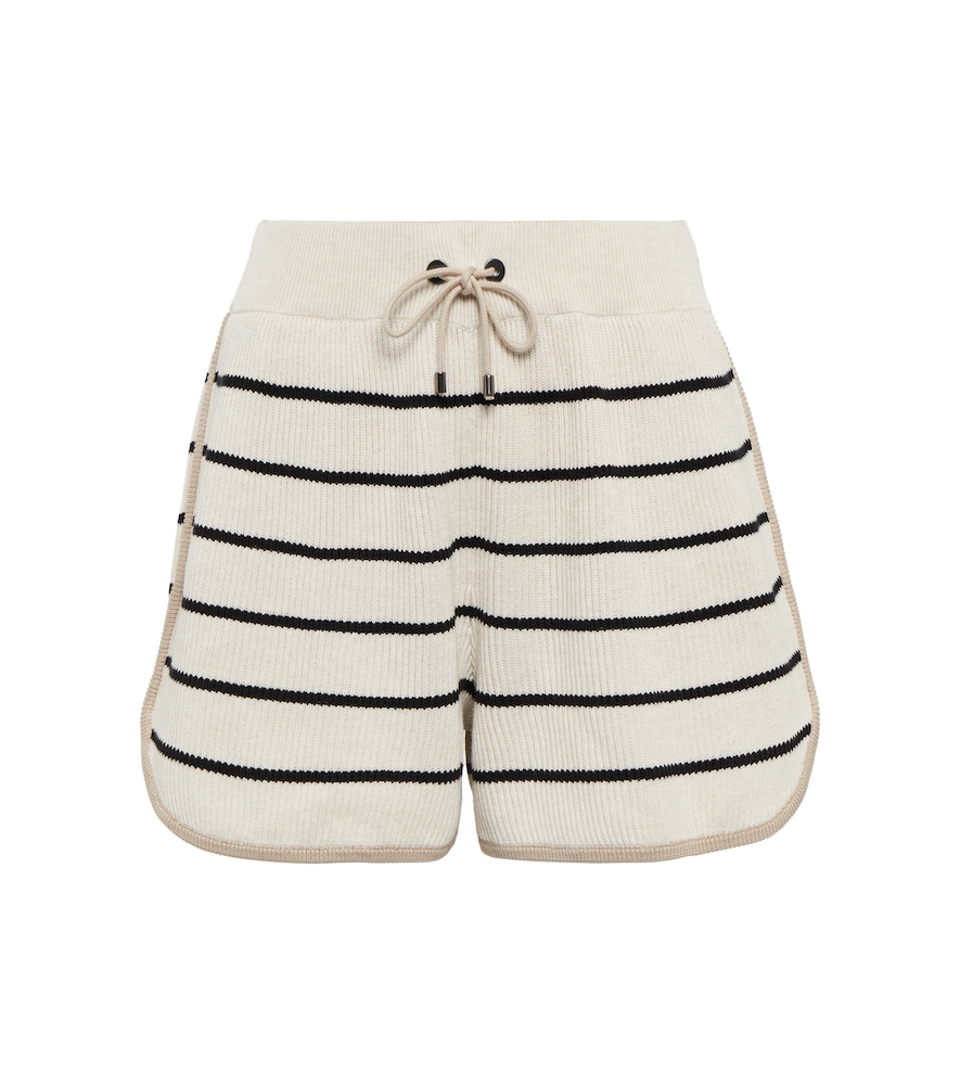 Striped cotton shorts