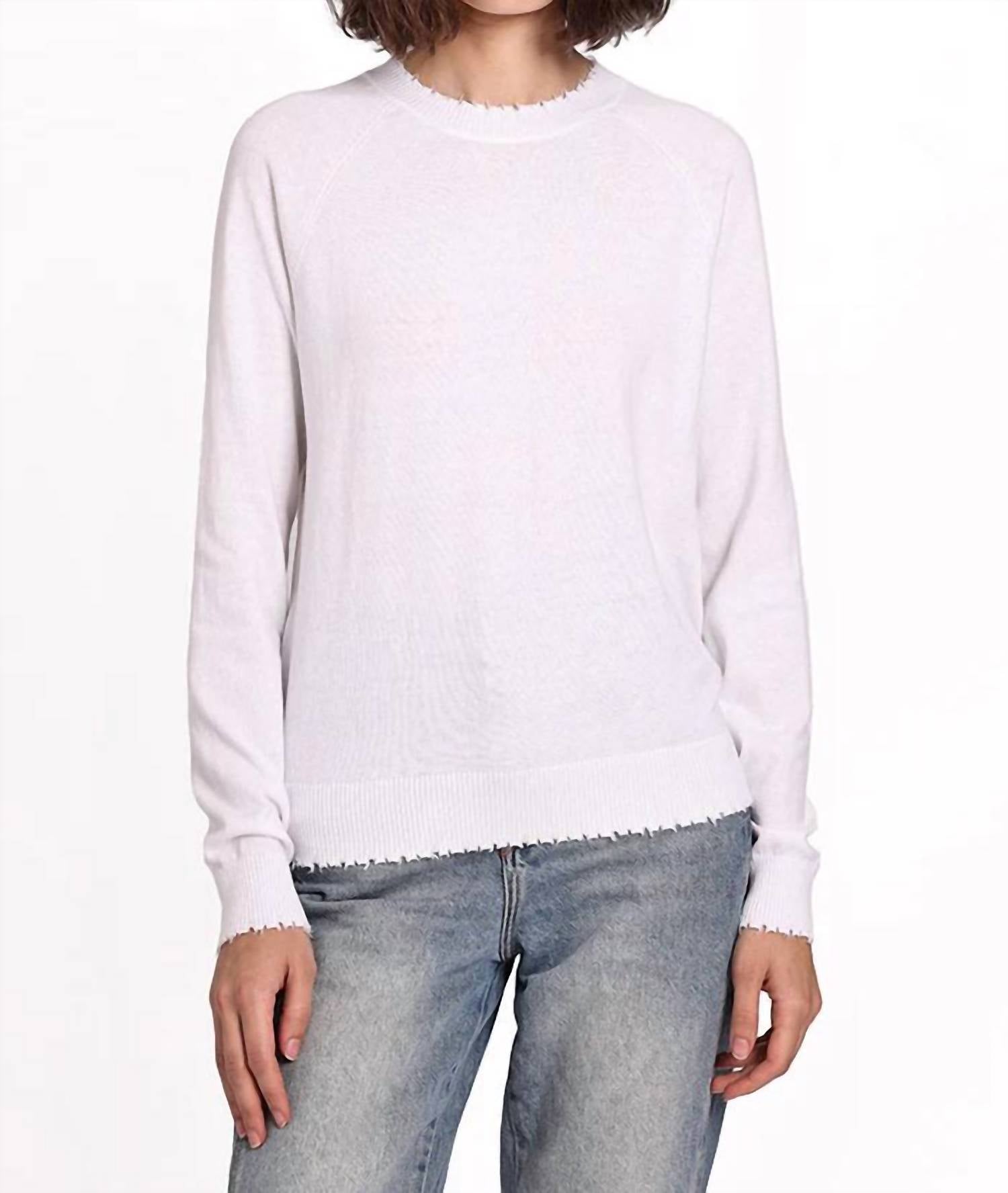 Cashmere Crewneck Top In White