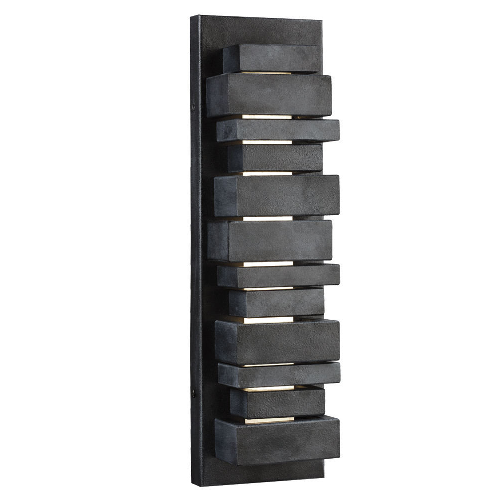 Visual Comfort Studio Ledgend Outdoor Wall Light in Dark Weathered Zinc by Sean Lavin