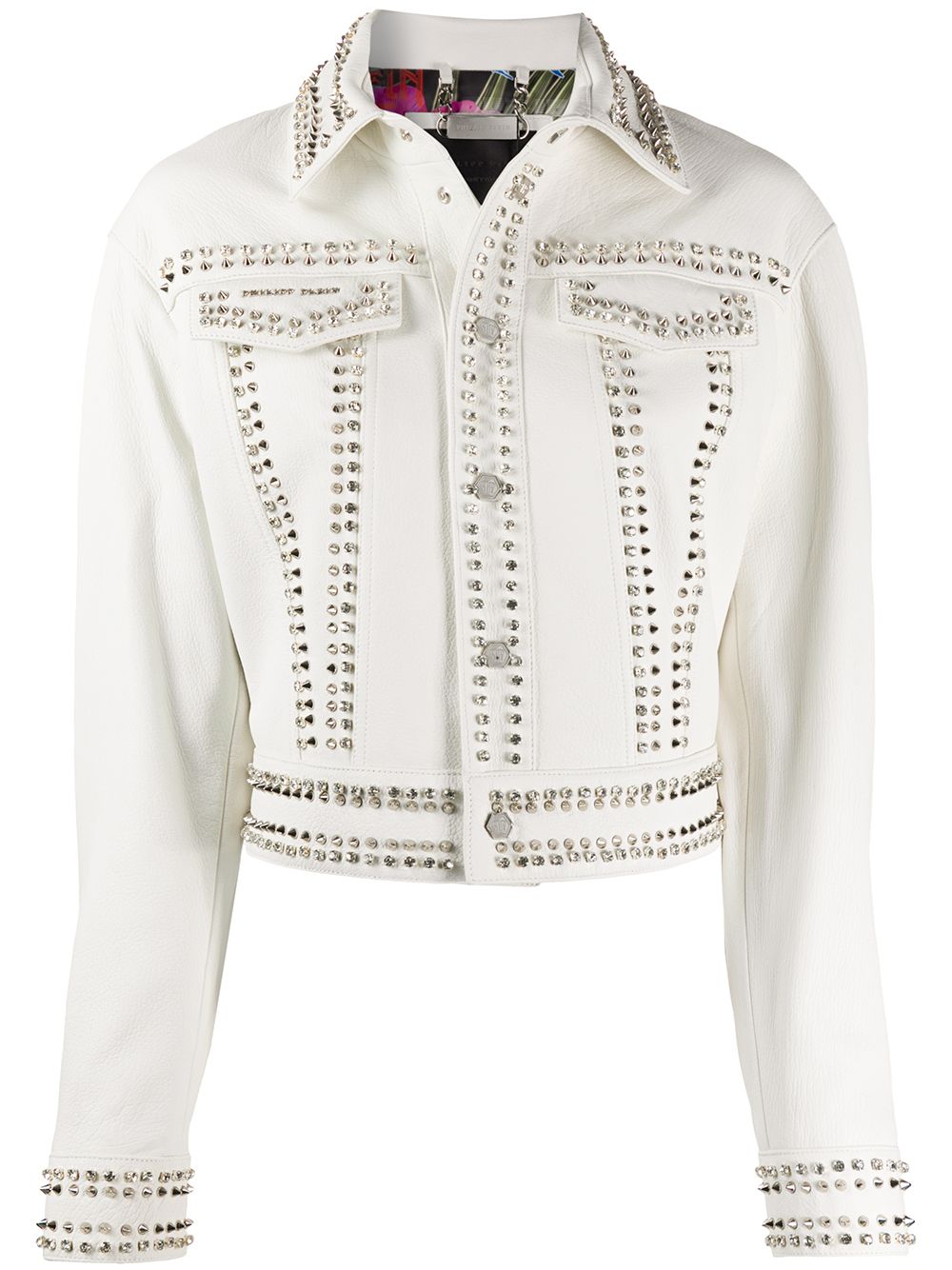 Skull stud leather jacket