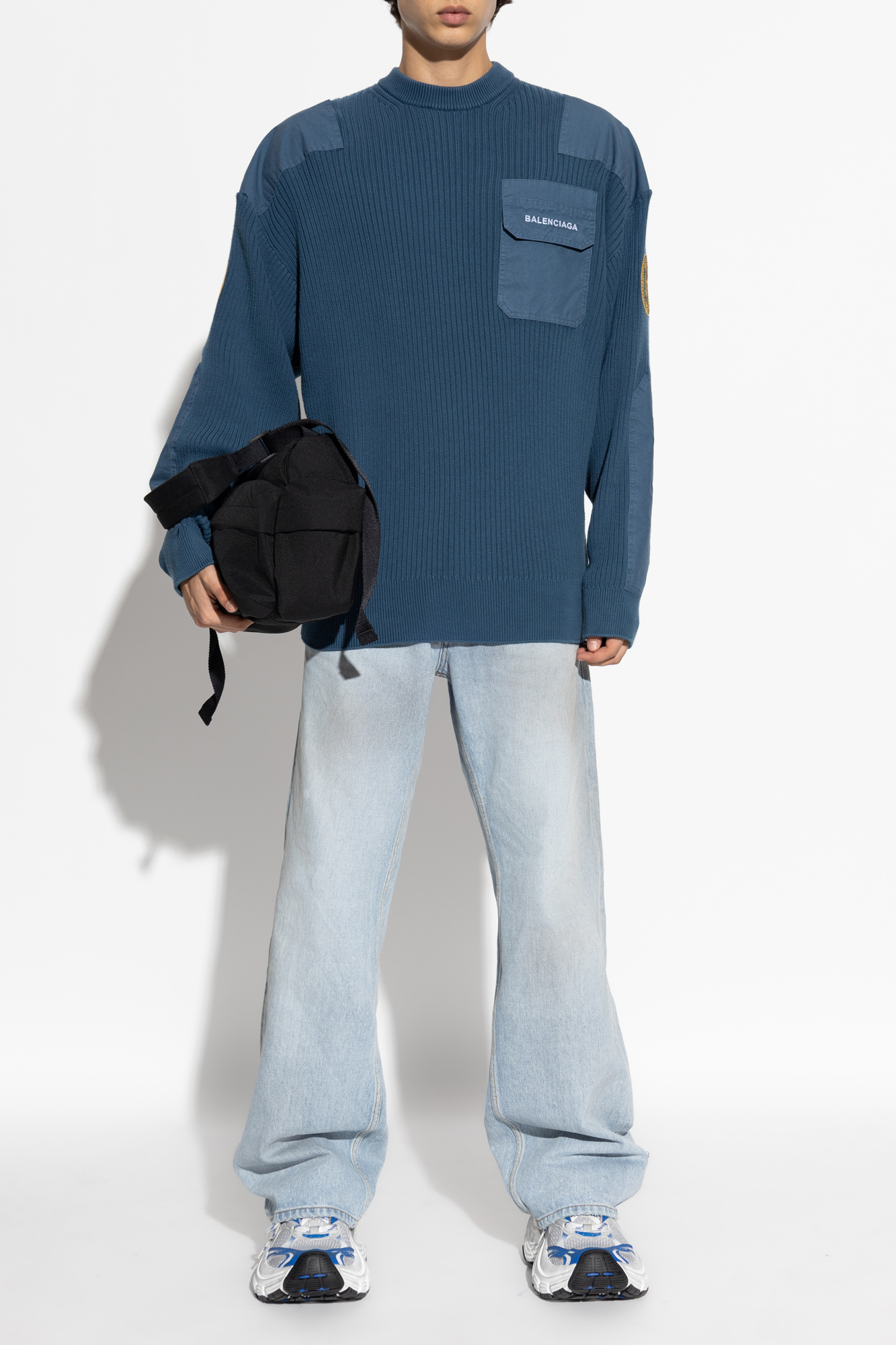 Logo Sweater, Men's, Blue