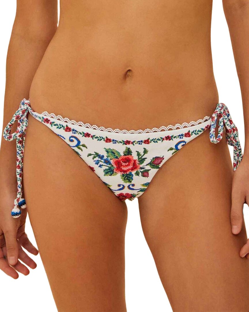 Flower Tapestry Tie Side Bikini Bottom