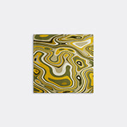 'linen Sateen Waves' Napkins, Set Of Four, Green And Yellow