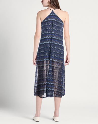 Woman Midi dress Midnight blue Size 6 Polyamide, Metallic Polyester, Polyester, Viscose