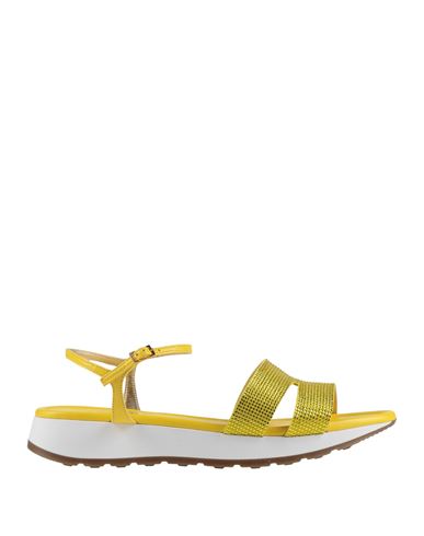 Woman Sandals Yellow Size 6 Leather