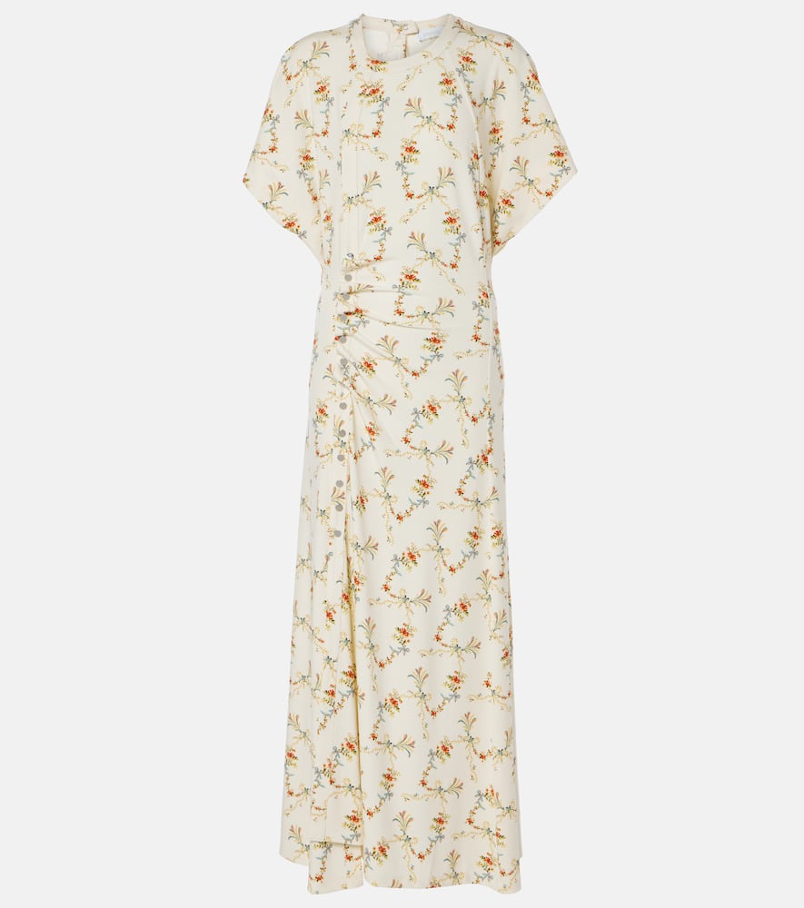 Floral gathered midi dress