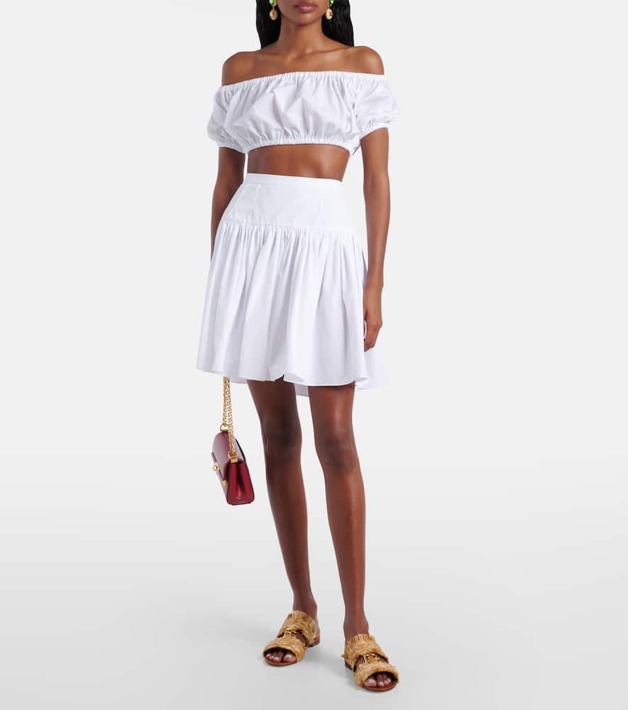 Off-shoulder cotton crop top