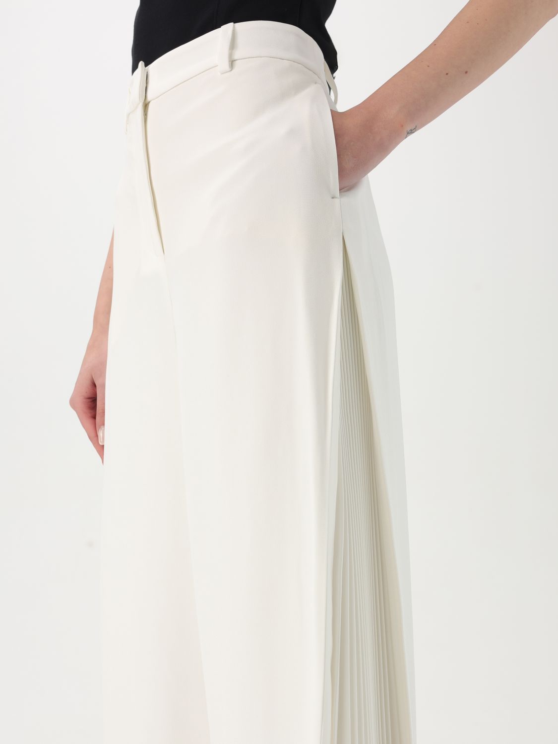Pleated trousers - White