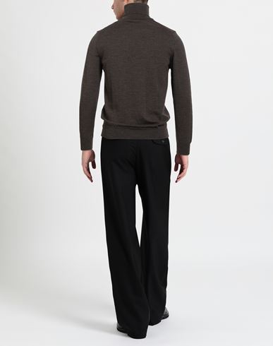 Man Turtleneck Dark brown Size 46 Merino Wool