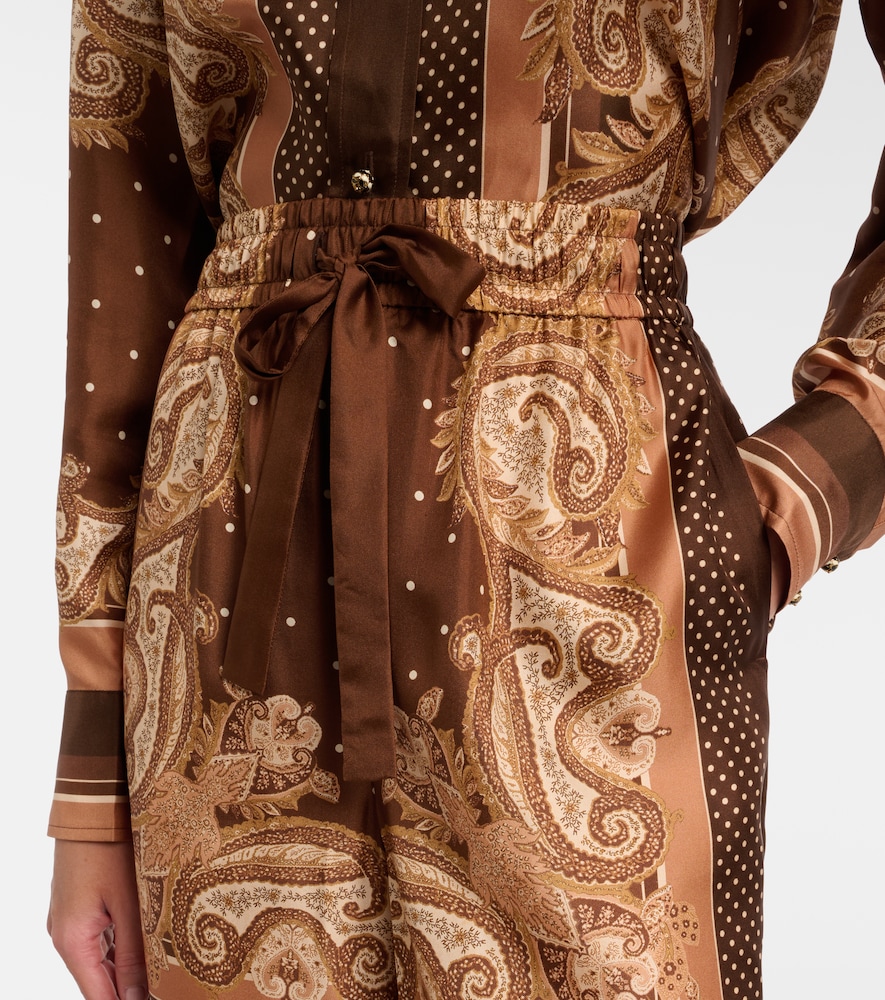 Luna paisley silk palazzo pants