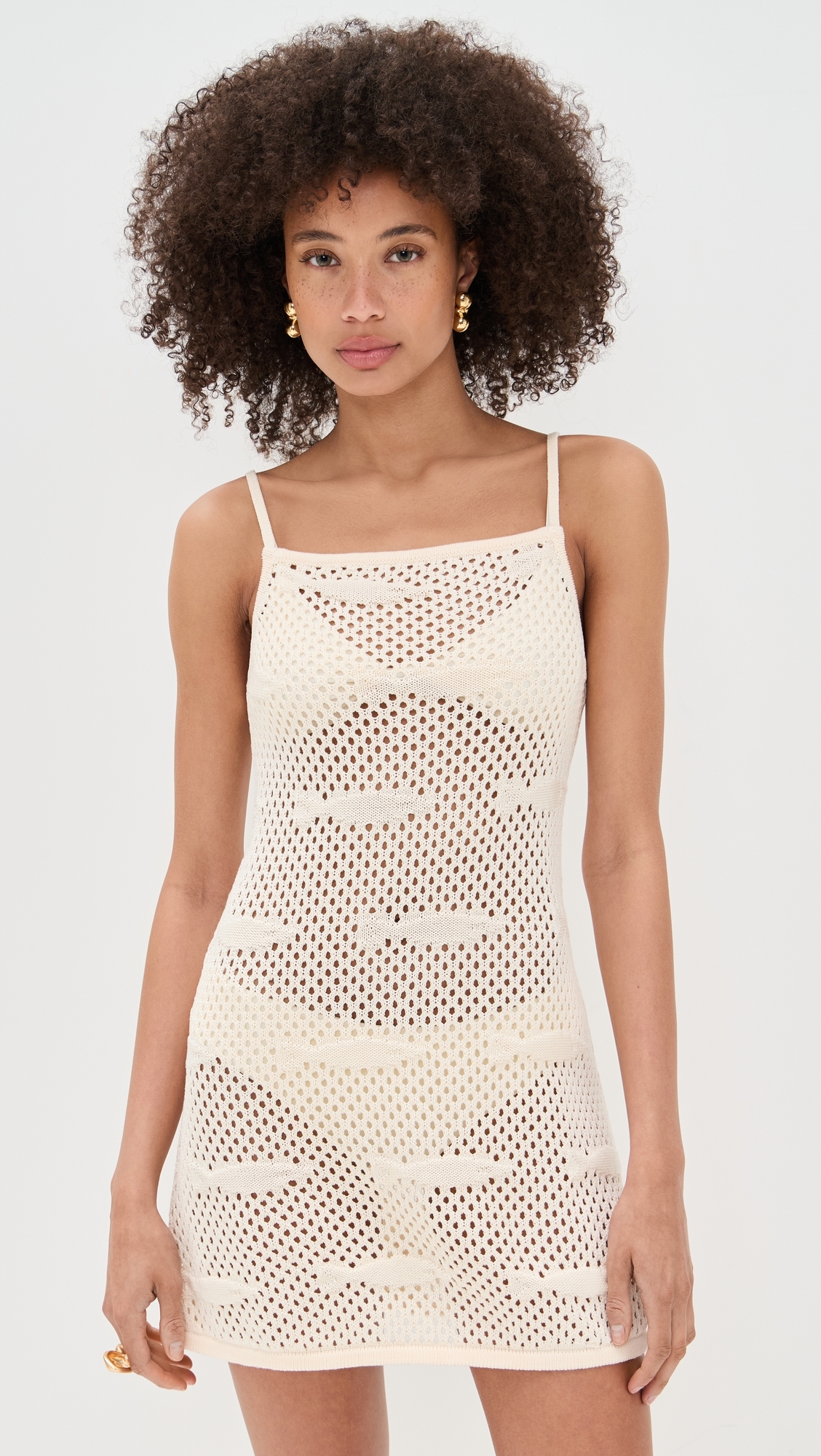 STAUD Rio Dress Ecru