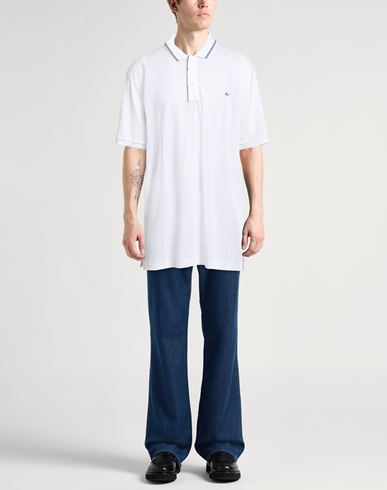 Man Polo shirt White Size L Cotton