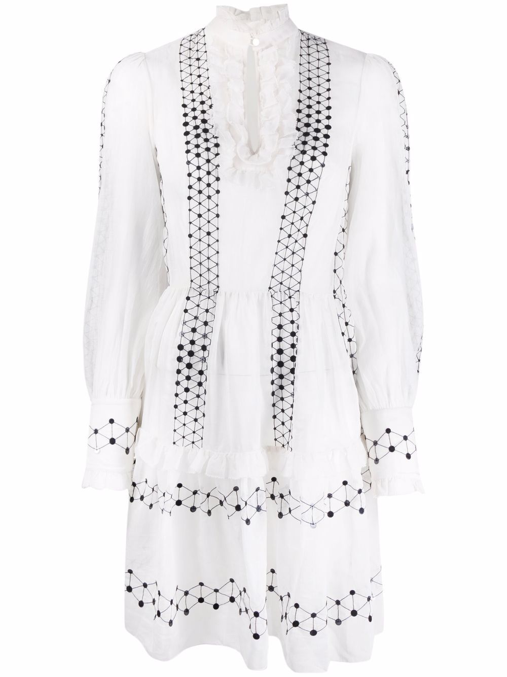 Robin long-sleeve mini dress - White