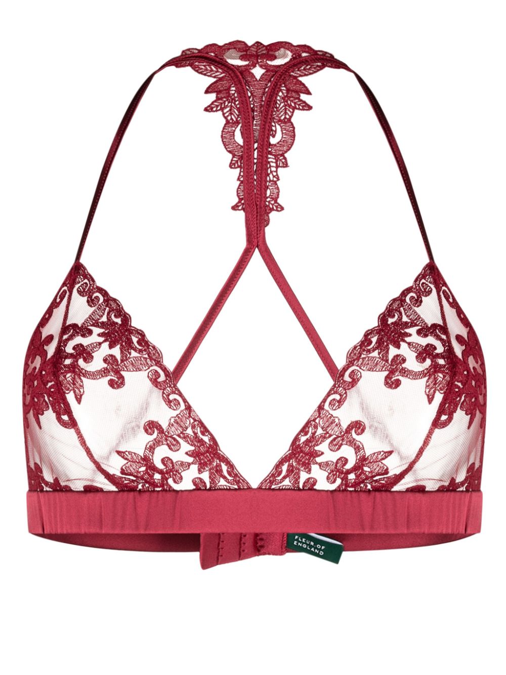 Gisele Boudoir floral-lace bra - Red