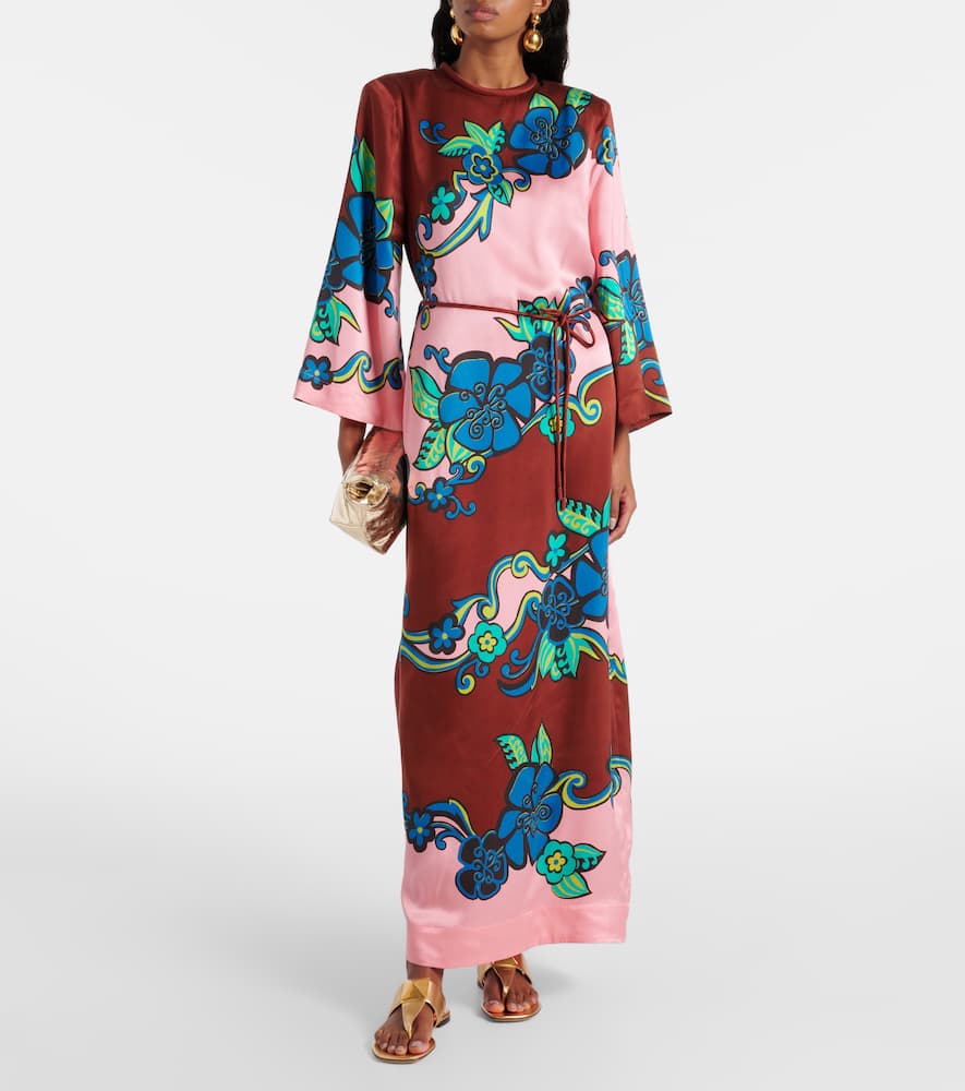 Alémais Printed silk satin maxi dress
