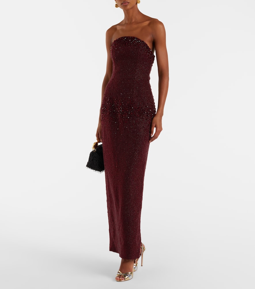 Tina embellished strapless gown
