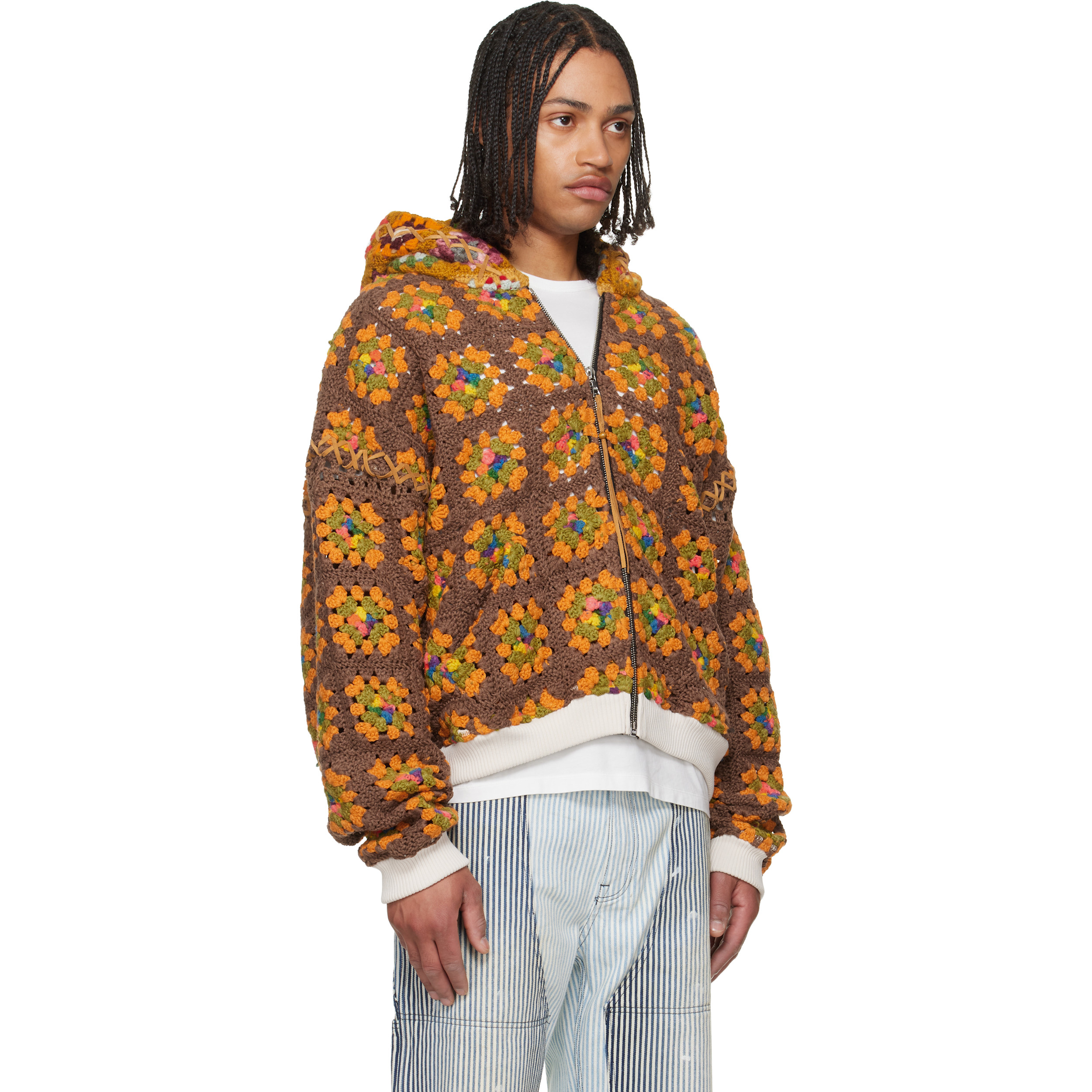 Multicolor Lydia 'One Of A Kind' Square Flower Hoodie