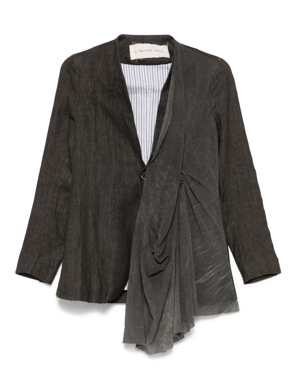 Gathered-detail blazer - Grey
