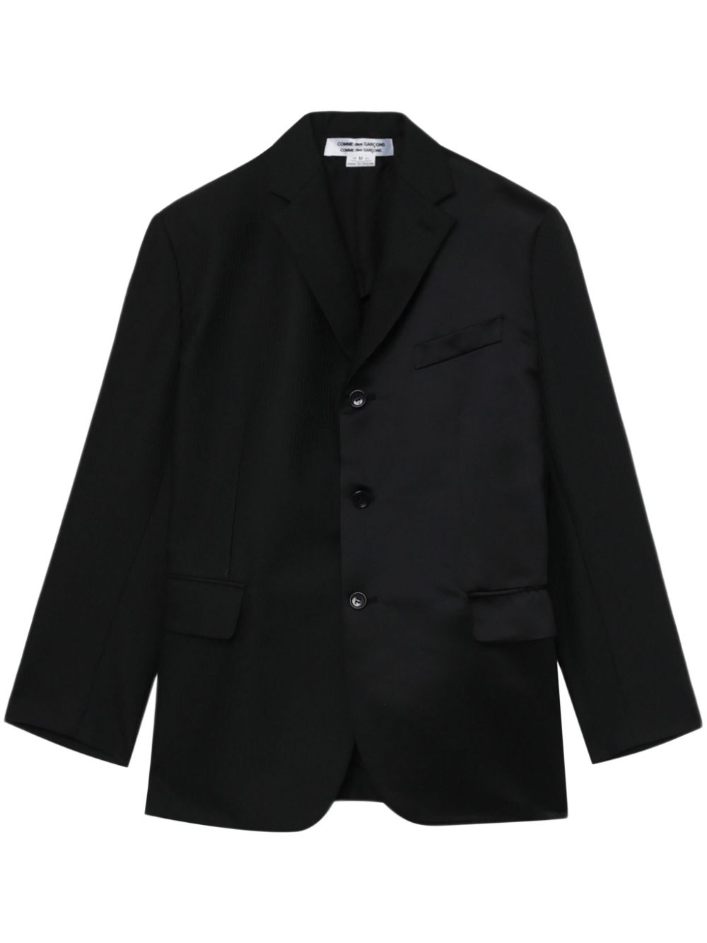 Notched-lapels single-breasted blazer - Black