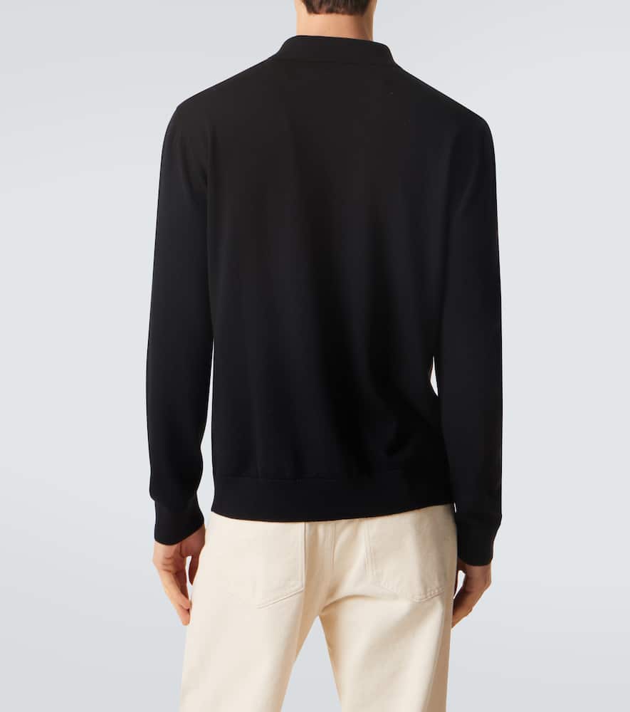 Virgin wool polo sweater