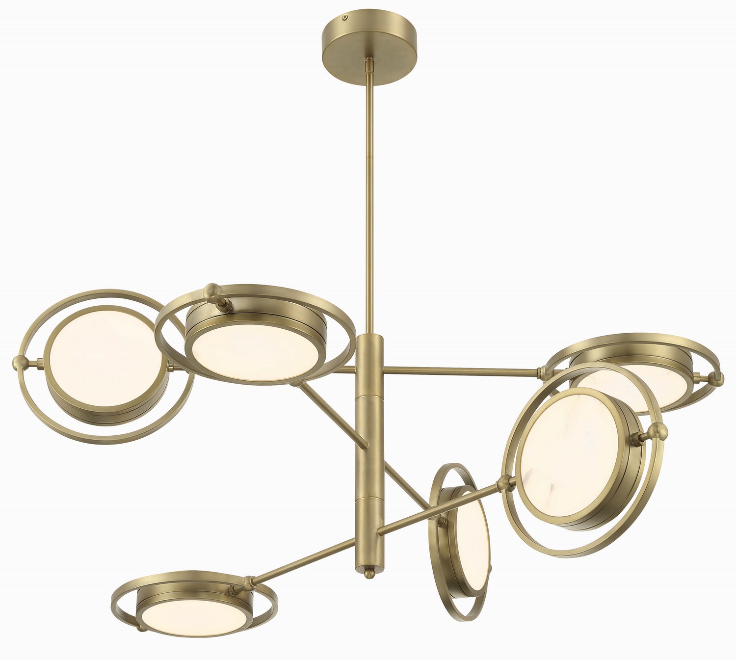 Soft Brass LED Chandelier from the Spectr Collection