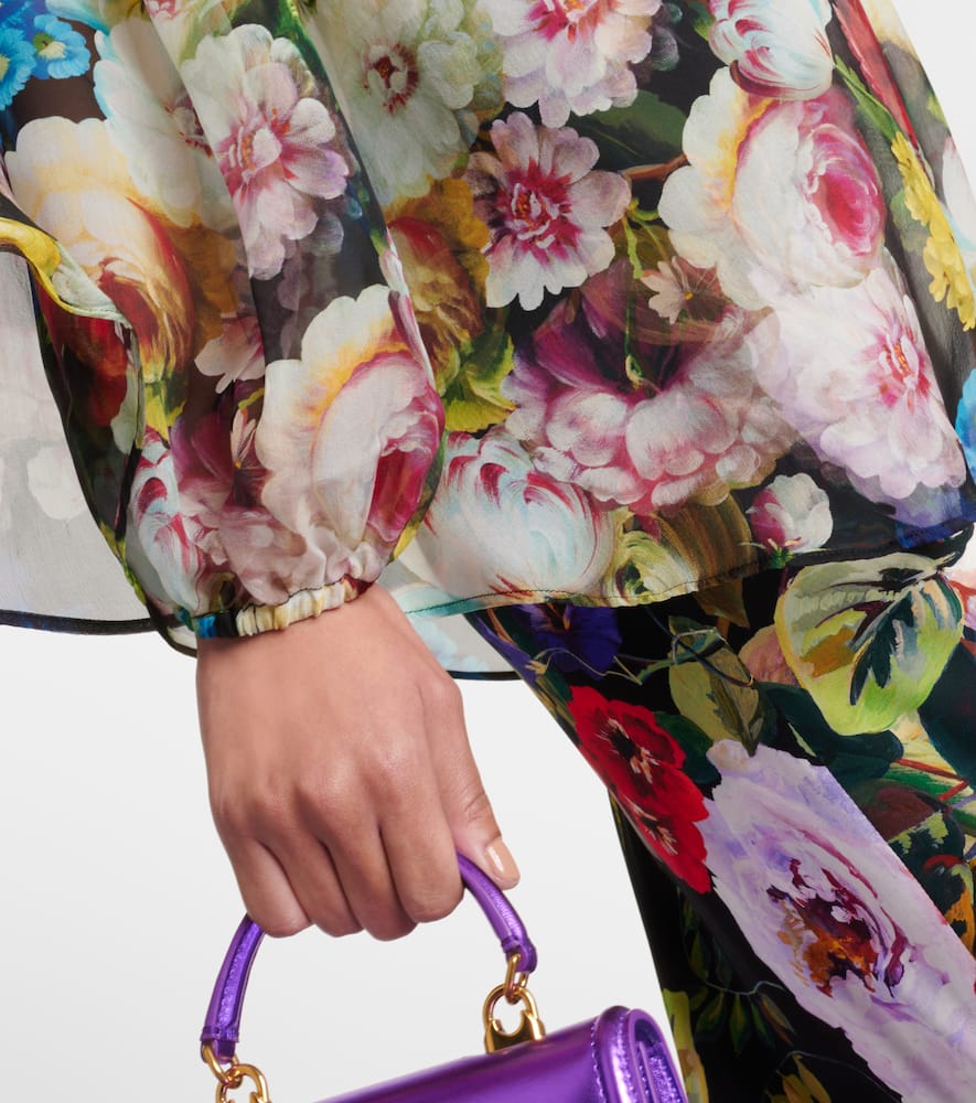 Floral silk chiffon blouse