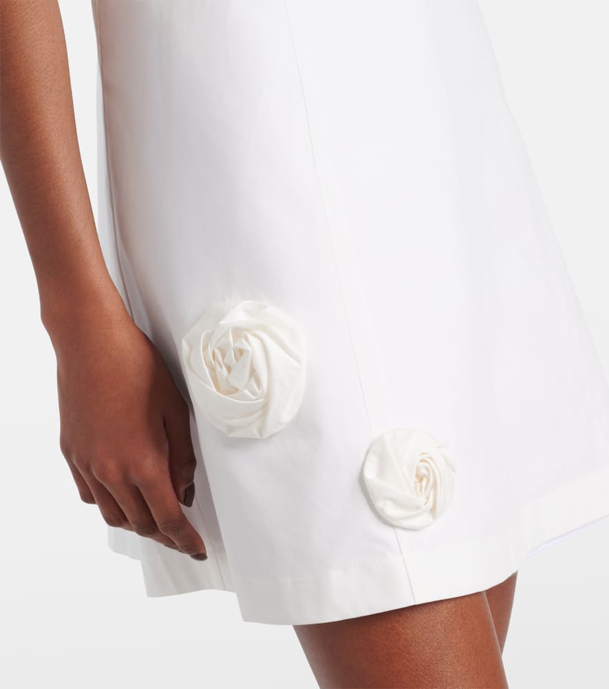 Embellished floral-appliqué minidress