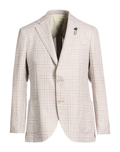 Man Blazer Beige Size 40 Cotton, Linen